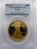 1986-W 1 OZ. GOLD $50 U.S. EAGLE PCGS PR69 DCAM