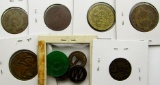 10-TOKENS: (4)FARE TOKENS, (2) HEADS/TAILS,