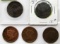 5- LARGE CENTS- 1851, 1852, 1853, 1854, 1856