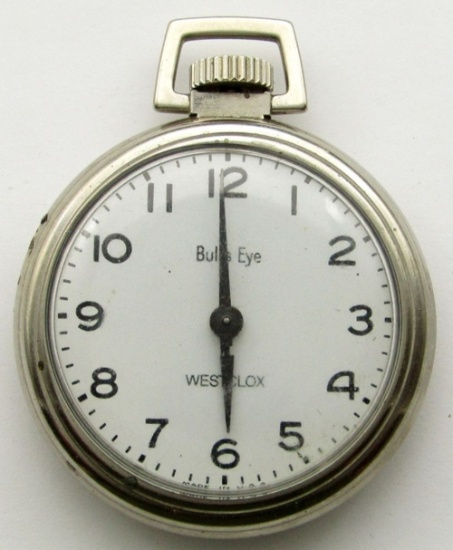 VINTAGE WESTCLOX "BULL'S EYE" POCKET WATCH.