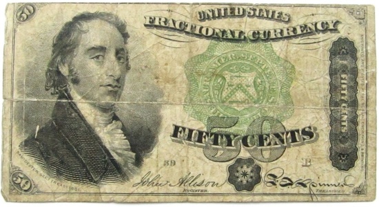 1869-75 50 CENT FRACTIONAL CURRENCY