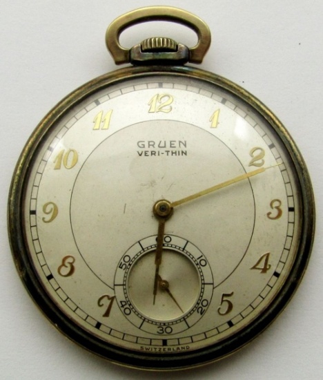 VINTAGE GRUEN VERI-THIN POCKET WATCH!