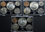 TONED US SETS:  1957-P, 1960-D, 1961-D