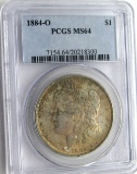 1884-O MORGAN SILVER DOLLAR PCGS MS 64