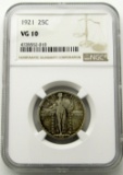 1921 STANDING LIBERTY QUARTER NGC VG 10