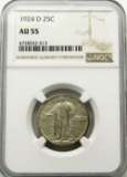 1924-D STANDING LIBERTY QUARTER NGC AU 55