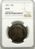 1821 BUST HALF DOLLAR NGC VG 8