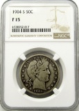 1904-S BARBER HALF DOLLAR NGC FINE 15