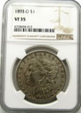 1893-O MORGAN SILVER DOLLAR NGC VF 35