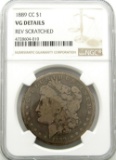 1889-CC MORGAN SILVER DOLLAR NGC VG DETAILS