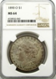 1890-O MORGAN SILVER DOLLAR NGC MS 64