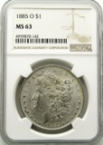 1885-O Morgan Silver Dollar $ NGC MS 63