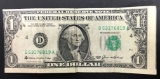 1985 ERROR NOTE $1 OFF CENTER/MISCUT