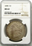 1898-P Morgan Silver Dollar $ NGC MS 62