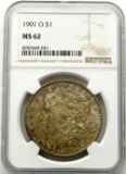 1901-O Morgan Silver Dollar $ NGC MS 62 Toned