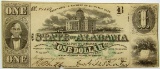 1863 $1 STATE OF ALABAMA CONFEDERATE