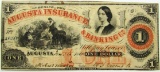 1861 $1 AUGUSTA INSURANCE & BANKING OBSOLETE