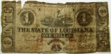 1862 $1 THE STATE OF LOUISIANA OBSOLETE NOTE