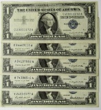 5-AU/CU $1 SILVER CERTIFICATES