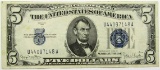 1934D $5 SILVER CERTIFICATE XF/AU