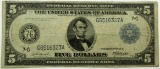 1914 $5 FEDERAL RESERVE LARGE SIZE NOTE