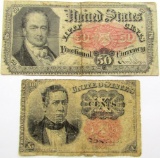 2-FRACTIONAL CURRENCY: 1875 50 CENT & 1874