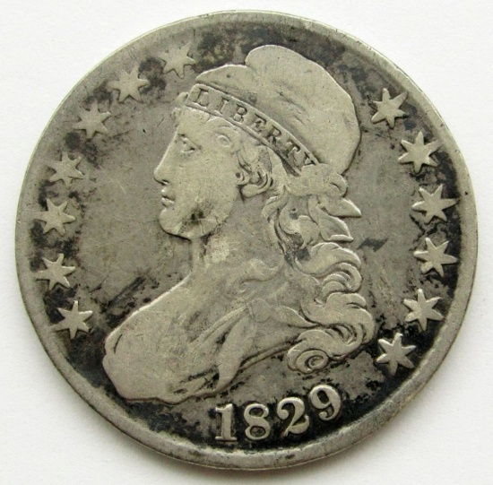 1829 CAPPED BUST HALF DOLLAR VG/F