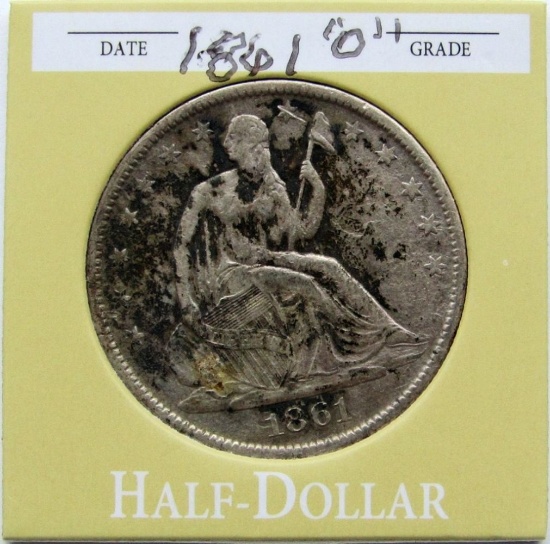 1861-S SEATED HALF DOLLAR