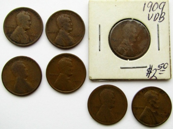 1909-S VG, 1909 VDB, 1931-S LINCOLN CENTS