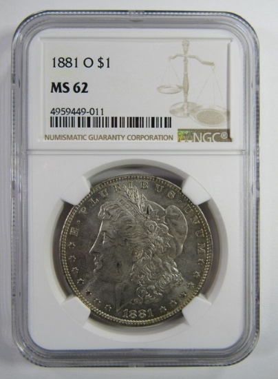 1881-O Morgan Silver Dollar $ NGC MS 62