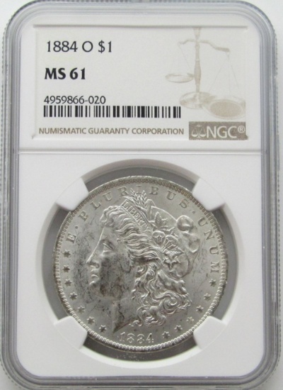 1884-O Morgan Silver Dollar $ NGC MS 61