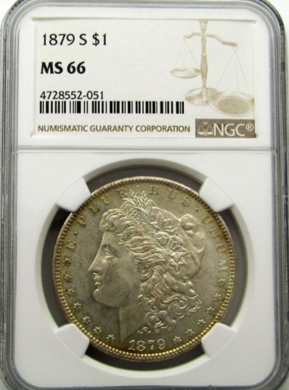 1879-S MORGAN SILVER DOLLAR NCG MS 66