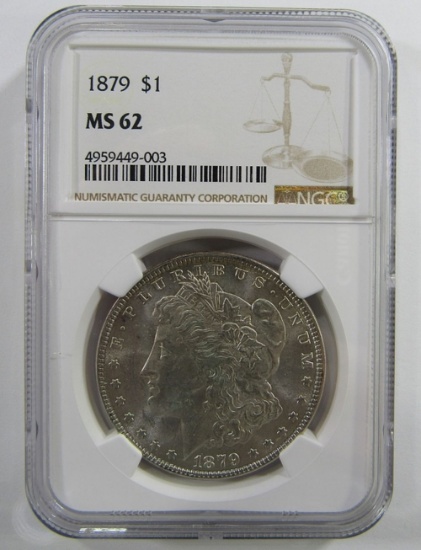 1879-P Morgan Silver Dollar $ NGC MS 62