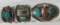 3-NAVAJO STERLING RINGS WITH GREEN/BLUE