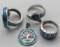 METALIC TURQUOISE GEMS STERLING LOT: