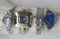 3-ANTIQUE STERLING RINGS WITH BLUE
