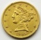 1904 $5 GOLD LIBERTY HALF EAGLE