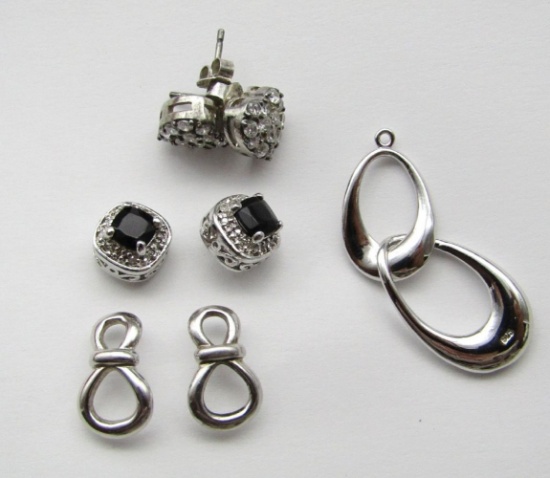 3-PAIRS OF STERLING EARRINGS & (1)