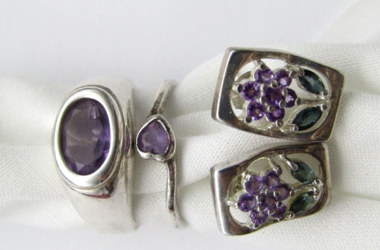 STERLING SILVER JEWELRY LOT: (2) RINGS