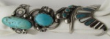 4-STERLING RINGS WITH TURQUOISE