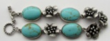 STERLING FLOWER BRACELET WITH TURQUOISE