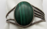 NAVAJO GREEN TURQUOISE STERLING CUFF