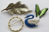 4-COSTUME BROACHES. NO IMPERFECTIONS!