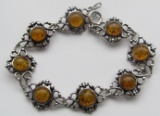 STERLING SILVER BRACELET WITH AMBER