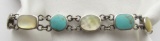 STERLING BRACELET WITH TURQUOISE AND