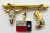 STERLING TEXAS BROACH WITH CHARMS!