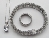 FLASHY STERLING JEWELRY LOT: (1)NECKLACE