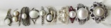 10-STERLING SILVER RINGS WITH PEARL