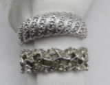 2-SPARKLY STERLING RINGS