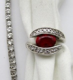 STERLING SILVER RING AND BRACELET